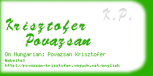 krisztofer povazsan business card